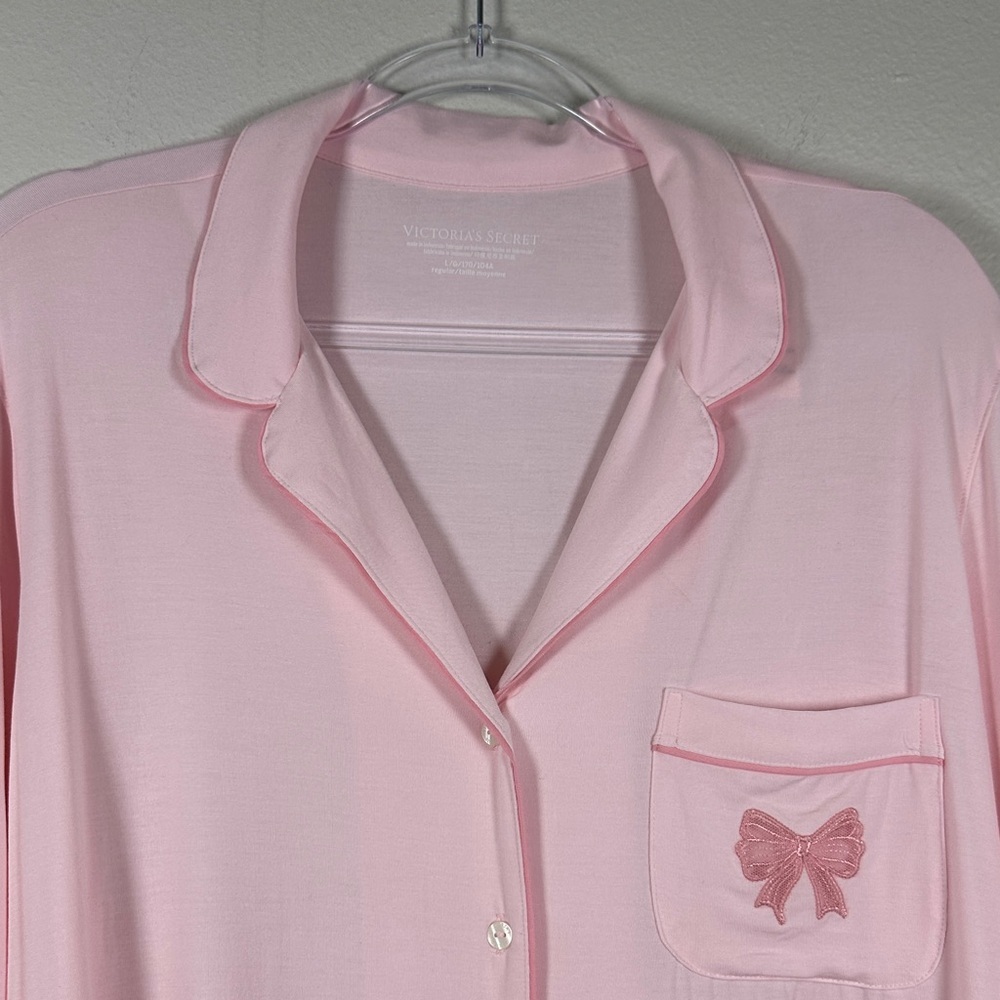 NWT Victoria’s Secret SoSoft Modal Pajama Set Pink Bow Long Sleeve Size L - Picture 6 of 15